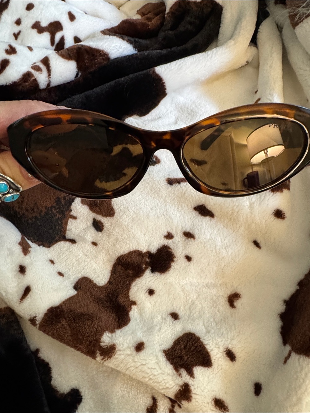 Prada copy cat eye glasses in case